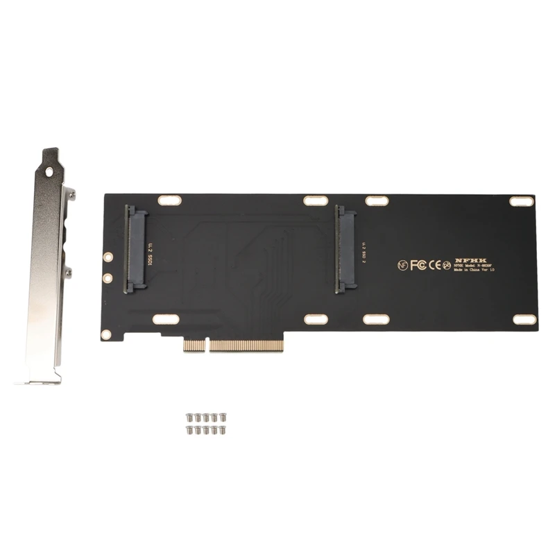 

PCIE Riser Card U.2 To PCI-E X8 X16 Adapter PCI-E X8 To U.2 SFF-8639 SATA-Express Double Bay Transfer Server Card
