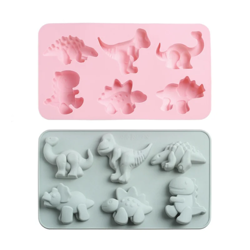 

6 dinosaur with different shapes 3D Silicone Molds Cake mold Decorating Tools For Baking Jelly Pudding Mousse Bakeware Moulds