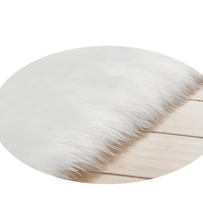 Круглый ковер для гостиной Длинные Плюшевые однотонные коврики дома спальни