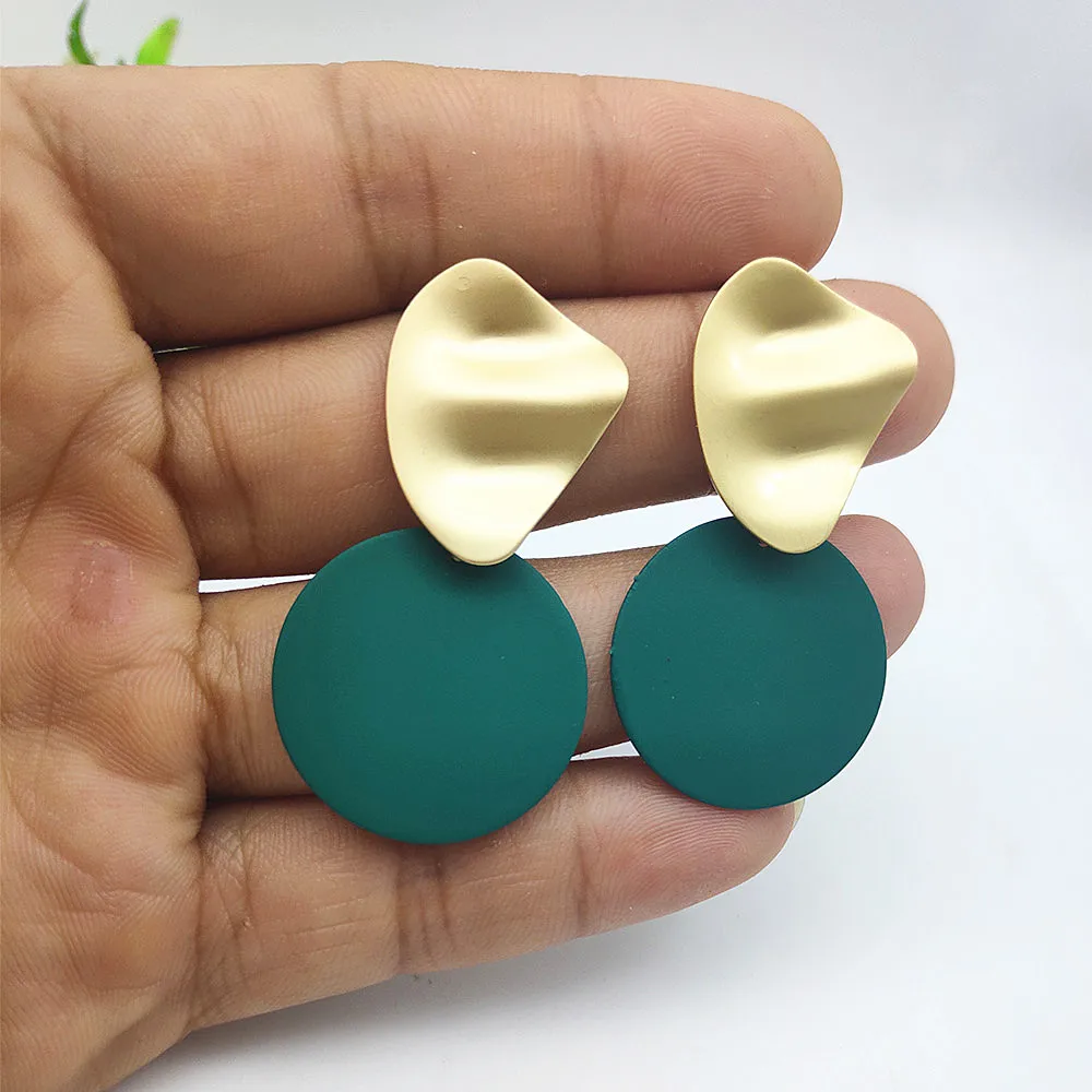 2019 необычные металлические волнистые геометрические серьги висящие круглые