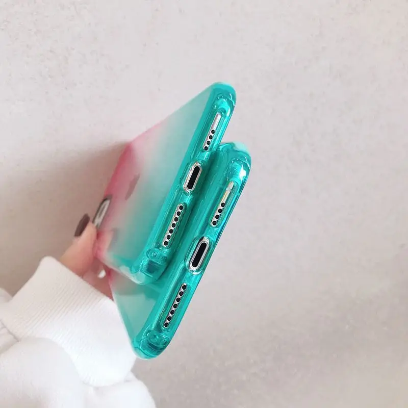 

Scratch Resistant Transparent Gradient Shockproof Phone Case IPhone 11 12 Pro Max XR XS 8 7 Plus Soft TPU Dirtyproof Anti-fall
