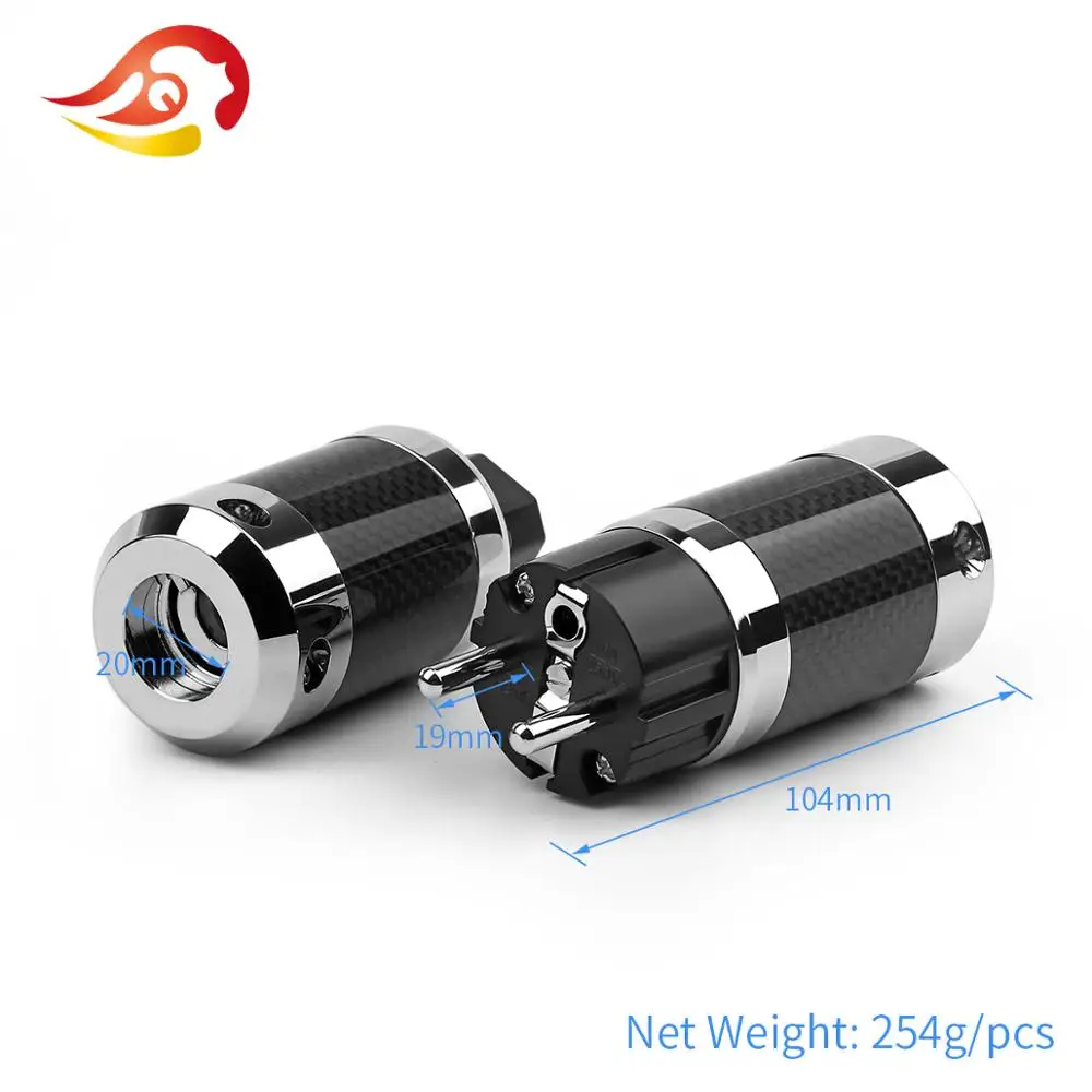 Штепсельная Вилка QYFANG из углеродного волокна с родиевым покрытием штепсельная