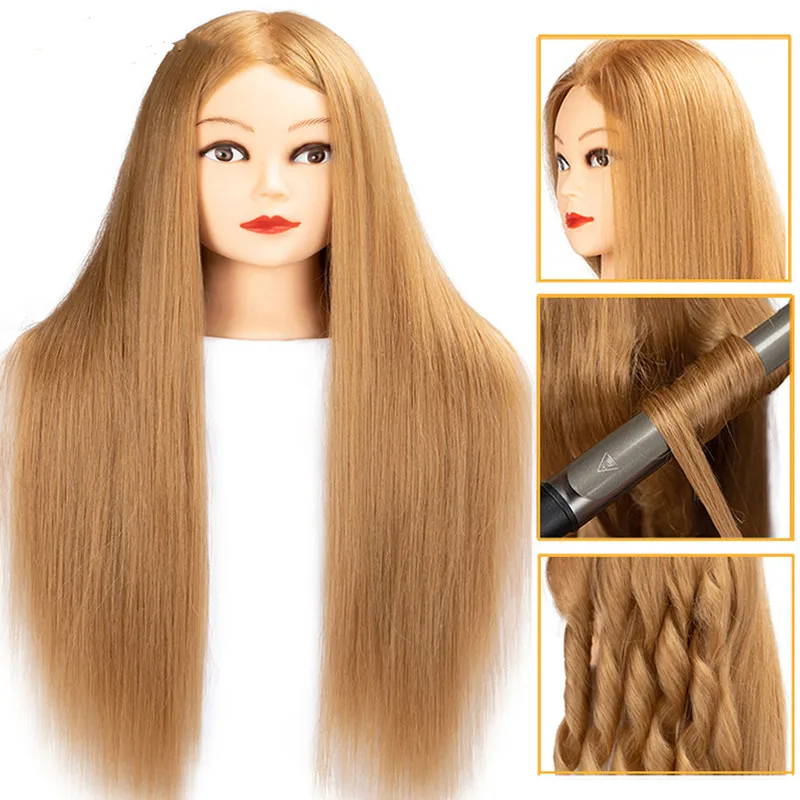 55-60CM mannequin heads with 85% human hair for braiding manniquin dolls dummy head for hairdresser practice hair