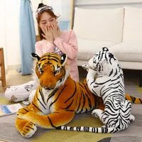 50 110cm giant lifelike tiger plush toys soft wild animals simulation white brown tiger jaguar doll children kids birthday gifts