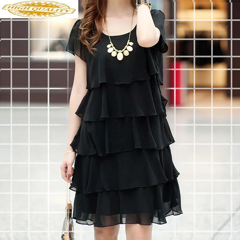 Летнее шифоновое платье для женщин короткое Baech с оборками размера плюс