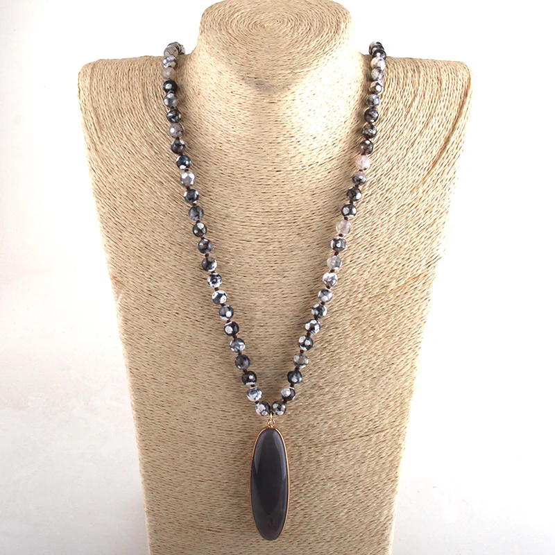 RH модные ювелирные изделия из бисера Камни длинные завязанные полудрагоценные