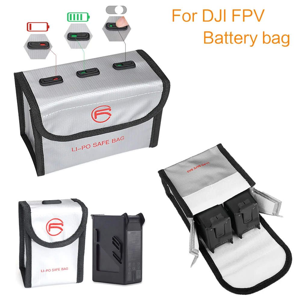 

For DJI FPV Drone Battery Case Explosion-proof Safe Battery Storage Bag Fireproof Protective Radiation Protection Accessories