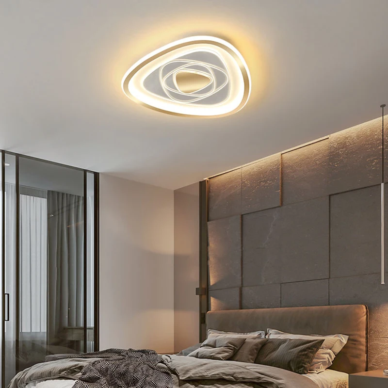 

Loft LED Gold&Black Fixture Indoor Ceiling Light Triangle Bedroom Lamp For Living Dining Room Kitchen Decoration Bathroom Lustre