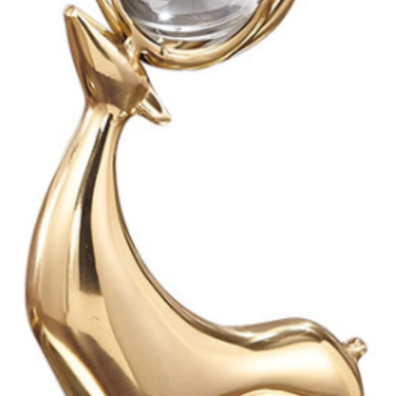 

Simulation Animal Deer Golden Crystal Ball Crafts Furnishings Modern Home Living Room Desktop Decoration