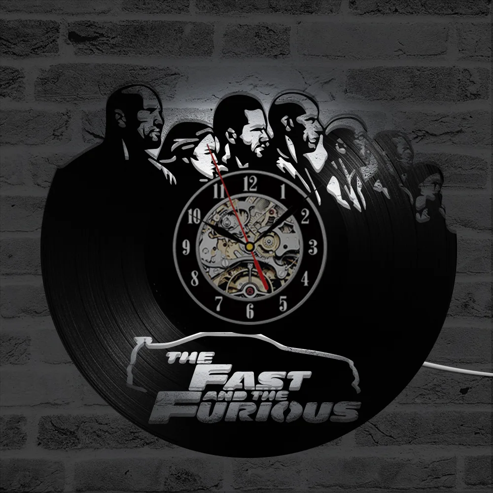 Светящиеся Настенные часы виниловая запись настенные современный дизайн