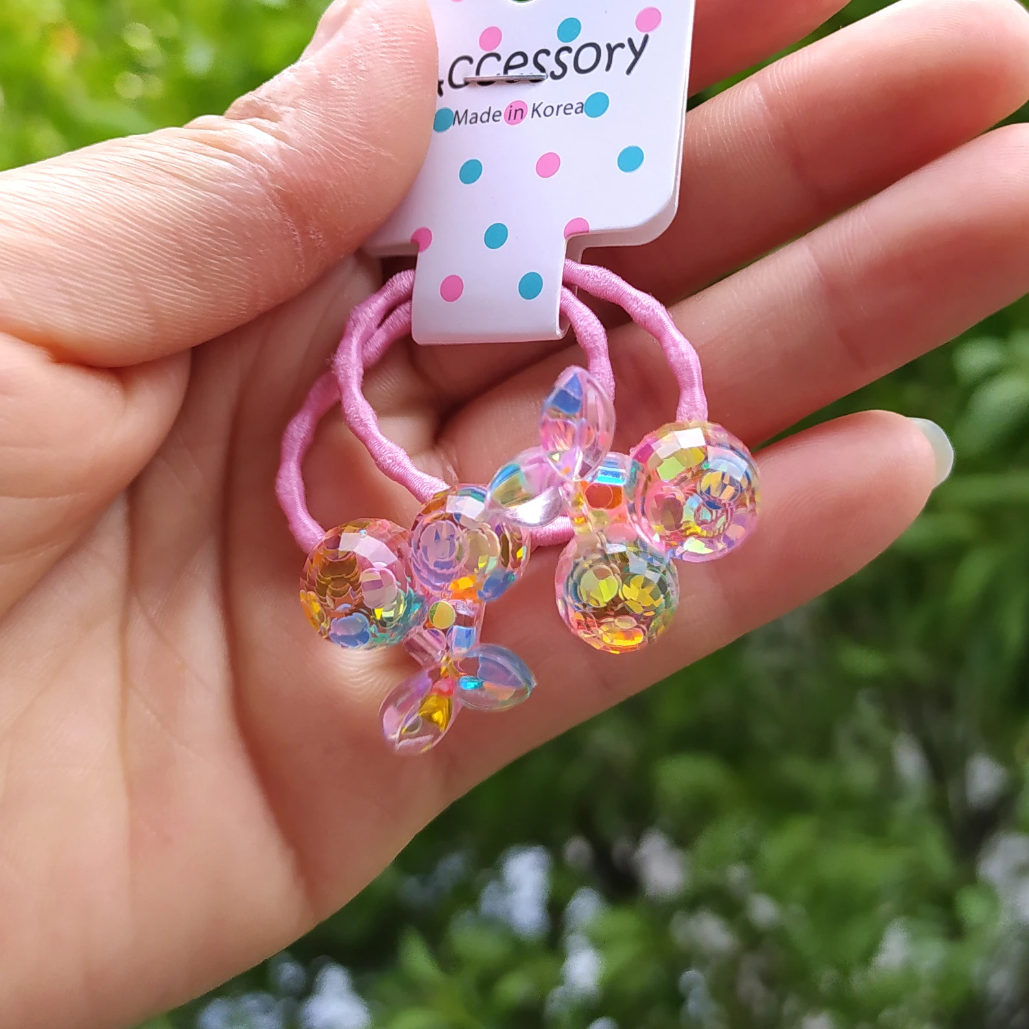 Детские резинки для волос с изображением мерцающих цветов 2 шт. | Аксессуары