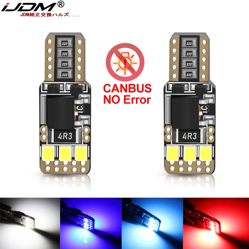 

iJDM W5W T10 LED 100% Canbus Light Bulbs Car Interior Reading Parking Lights White Blue Red Yellow No Error 12V Car Styling
