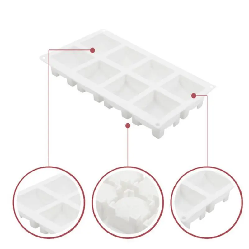 

8 Cavity Square Shape Cake Mold For Baking Dessert Ice-Creams Mousse Mould Fonda