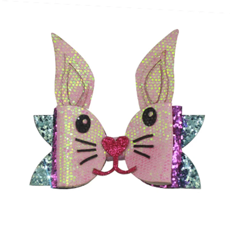 4 дюйма мультфильм кролик девушки с цветами волосы банты заколками бутик шпильки