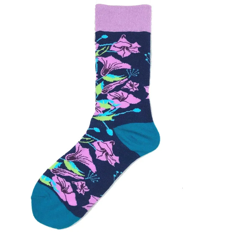 Красочные мужские носки из хлопка с милой обезьяной и рыбкой модная уличная