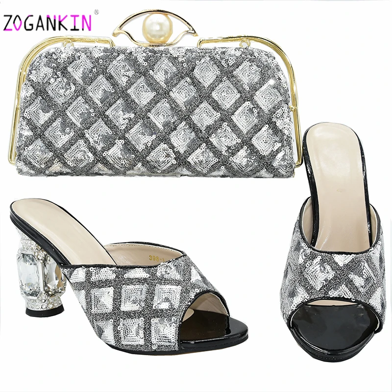 

Красивая итальянская женская обувь и сумка в комплекте с блестящими кристаллами; Коллекция 2020 года; Сезон лето; Высококачественная женская ...