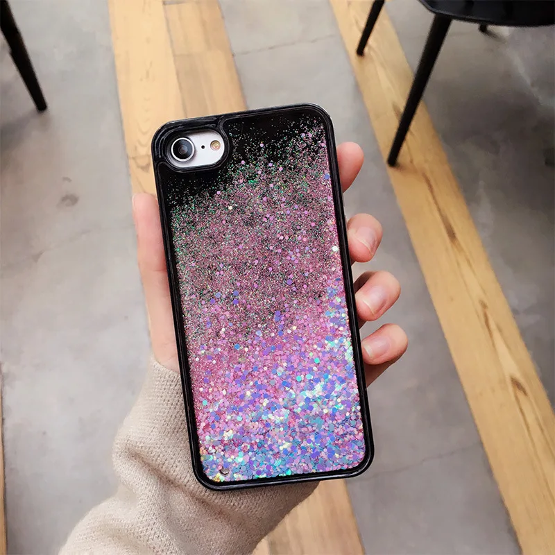 Роскошный блестящий чехол для iphone 6 6S 7 8 Plus X Xr Xs Max Dynamic Liquid Hard PC 10 |