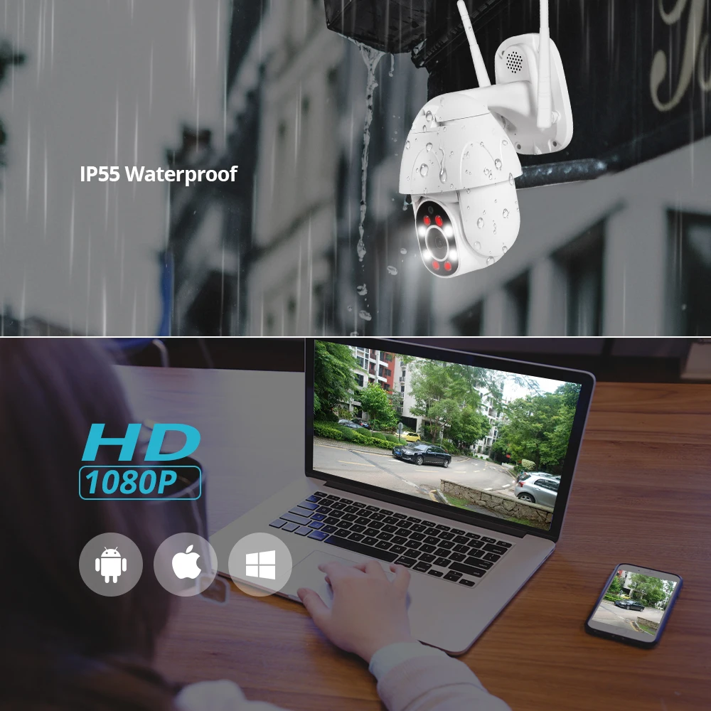 1080P HD облачная камера для хранения Wi-Fi IP безопасности домашняя двойной светильник