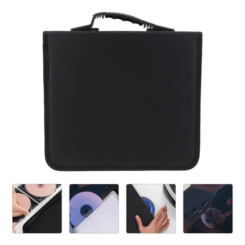 

Portable 400 Capacity CD DVD Case Holder Oxford Cloth Storage Bag Organizer
