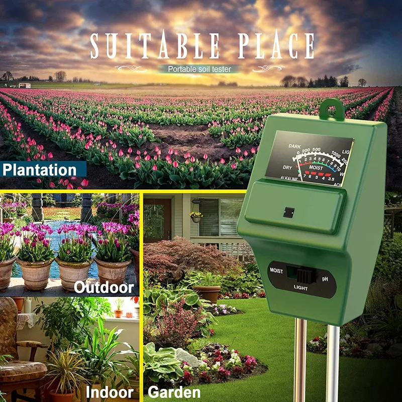 

3-In-1 Soil Moisture Meter for Moisture/Sun/PH Tester, with Pruning Shears Folding Shears Mini Rake Bud and Trimmer Set