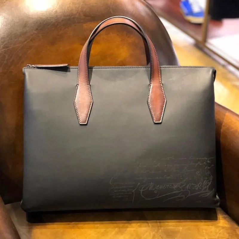 Мужская сумка портфель Высококачественная деловая известного бренда кожаные