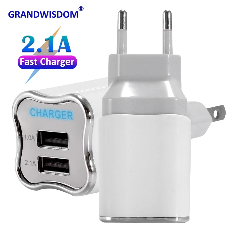 Дорожное мини-зарядное устройство с 2 USB-портами 5 В 1 А | Мобильные телефоны и