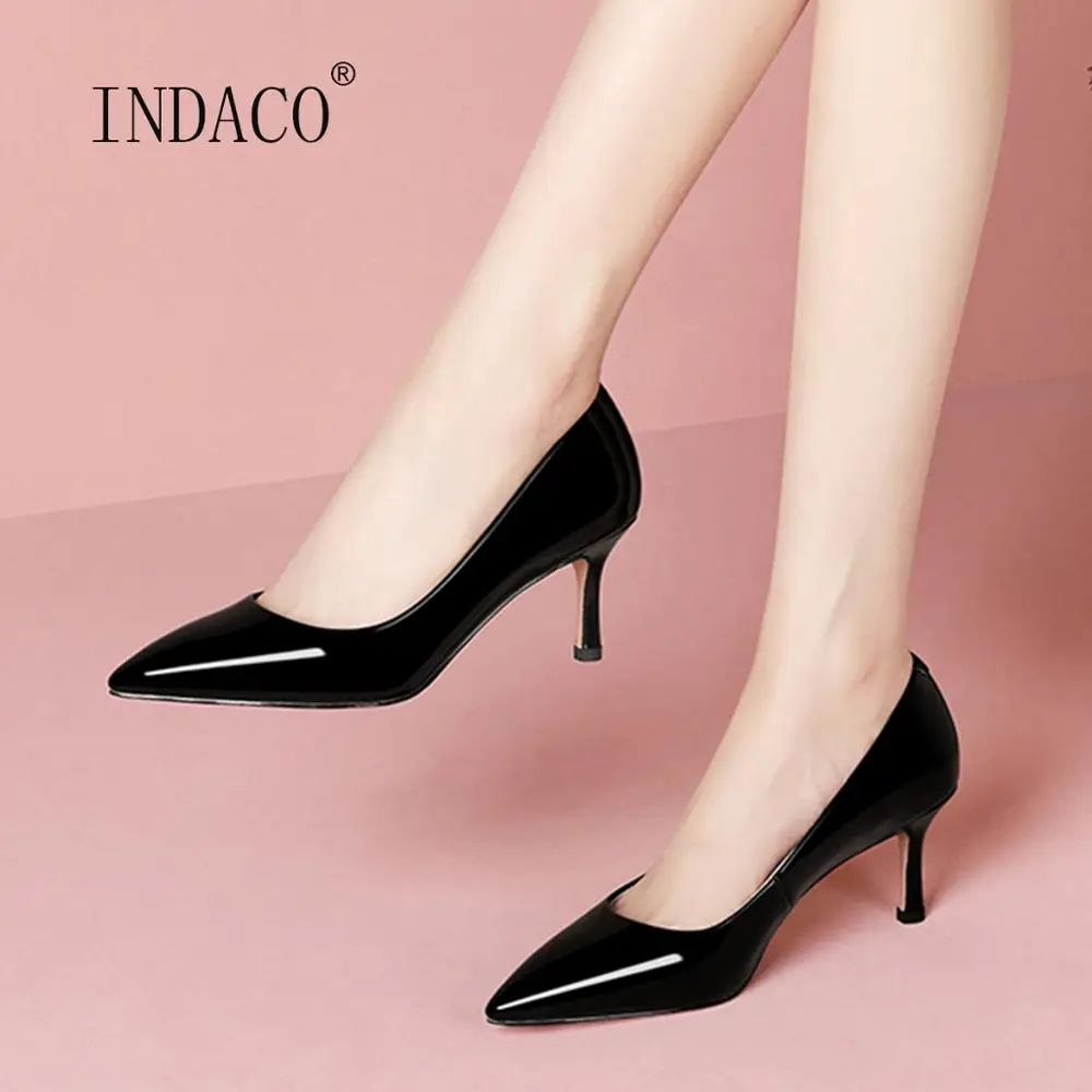 

Women Shoes High Heels Pointed Toe Patent Leather Pumps Thin Heel Wedding Shoes Red Black White Women Heels Work Shoes