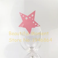 50pcs romantic shinny star table mark wine glass name place cards kids birthday baby shower wedding party decoration supplies