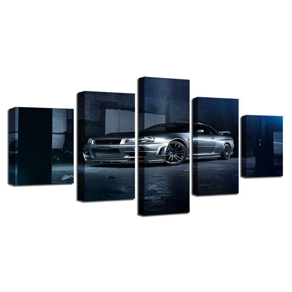 

Art Printed Wall Modular Poster Framework HD Modern Canvas 5 Panel Sports Car Living Room Pictures Home Decoration Painting