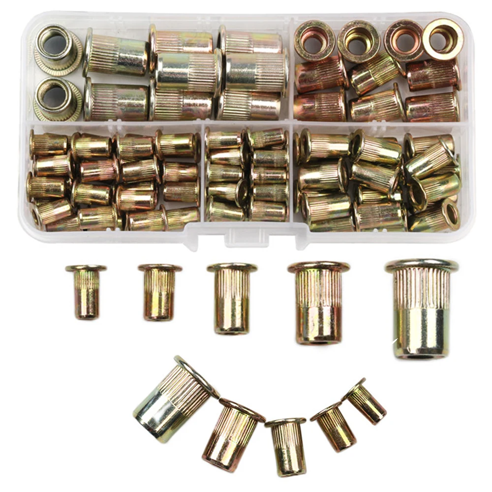 Набор гаек с плоской головкой вставки из углеродистой стали для M3 M4 M5 M6 M8 M10 M12