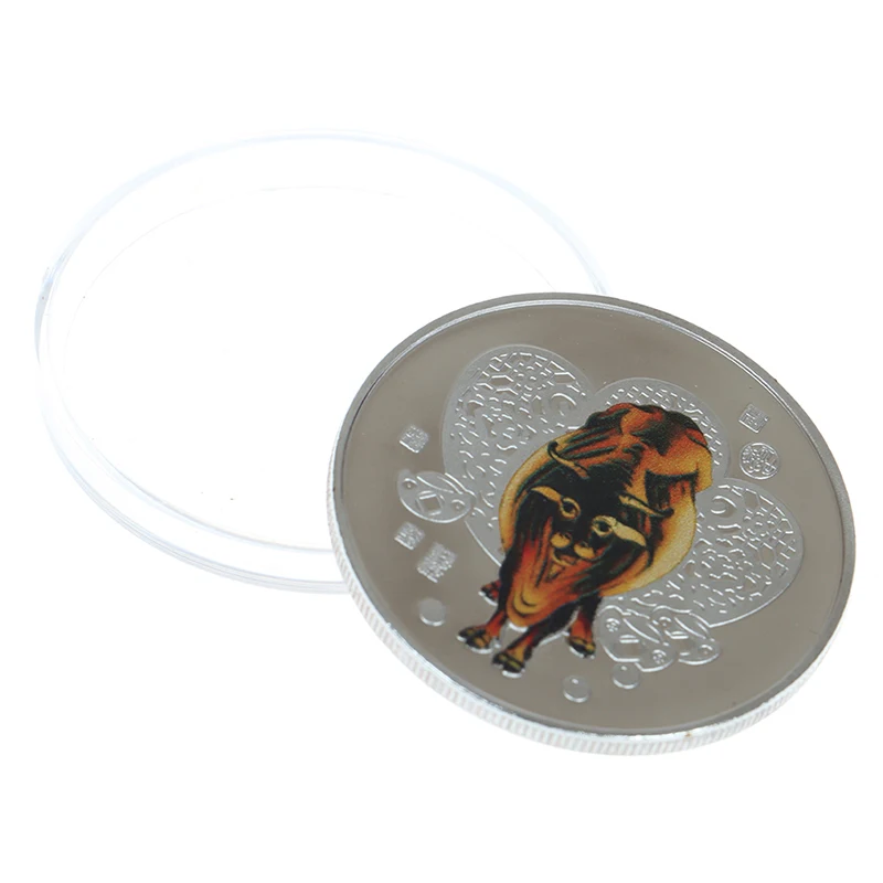 

2021 Year Of The Ox Commemorative Coin Chinese Zodiac Souvenir Coin Non-currency Coins For Home Decoration Collection Craft Gift