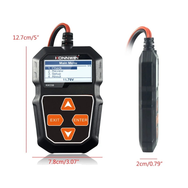 

KW208 Car Battery Tester Charger Analyzer 12V 100-2000CCA Charging System Test Automotive Battery Capacity Tester