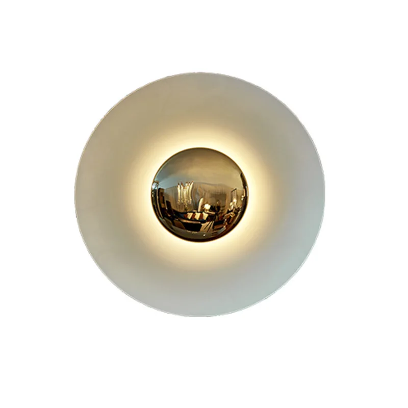 

Light Luxury Post Modern UFO Wall Lamp Creative Circular Background Wall Decorative LED Lamp Living Room Wall Lamps For Bedroom