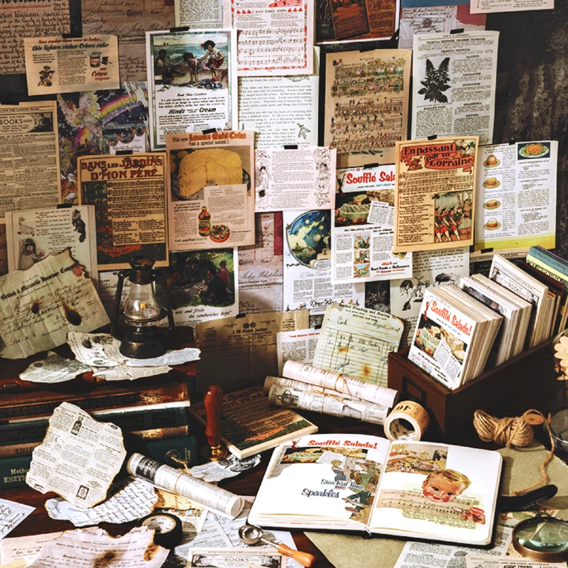 Old book page Food advertising Material Paper Junk Journal Planner Scrapbooking Vintage Decorative DIY Craft Background | Дом и сад