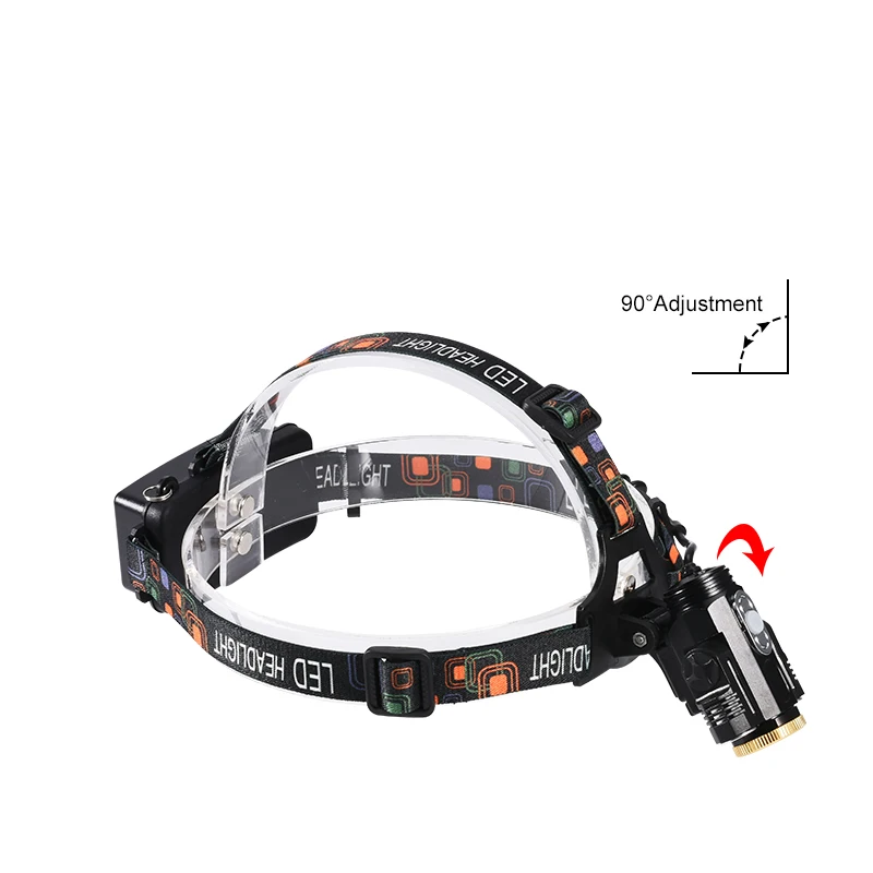 

GIJOE led new headlight T6 headlamp detachable 18650 battery waterproof usb rechargeable super bright strobe hiking light 4 mode