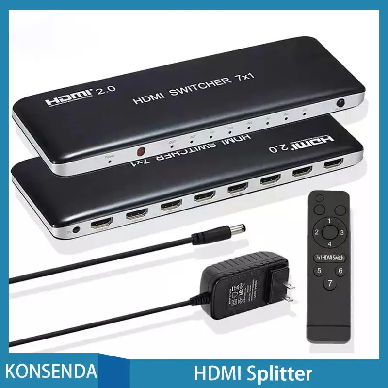 4K 60 Гц HDMI переключатель 7x1 4x1 3x1 2 0 аудио видео преобразователь с ИК пультом
