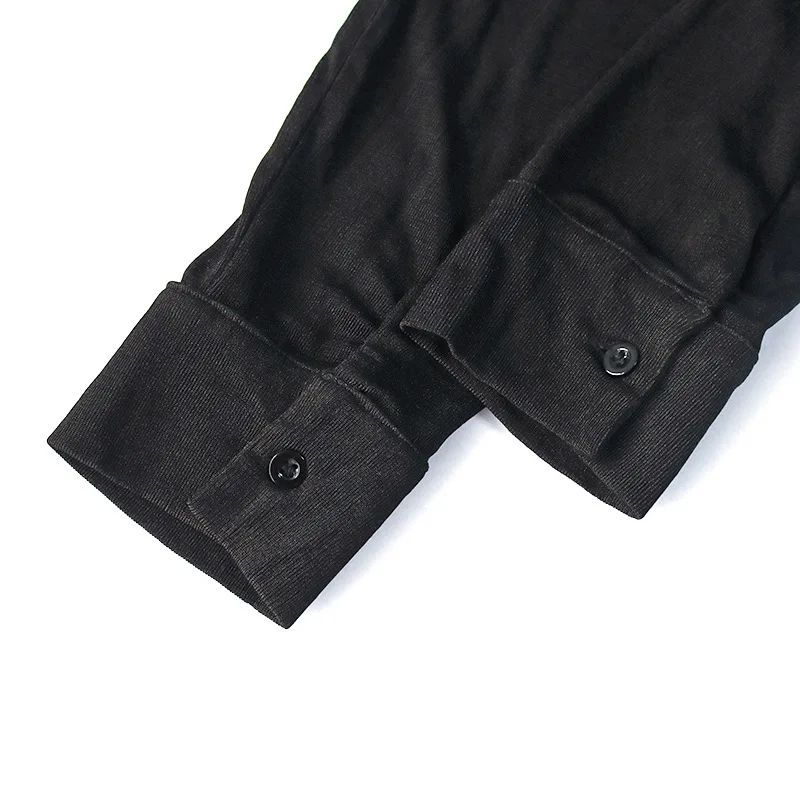 

Black summer Dress Women Turndown Collar Button Long Sleeve Casual Dresses See Through Sexy party Dress Streetwear 2021