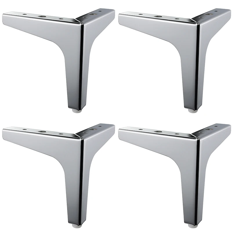 4 шт. Треугольные металлические ножки для мебели Серебристые журнального столика