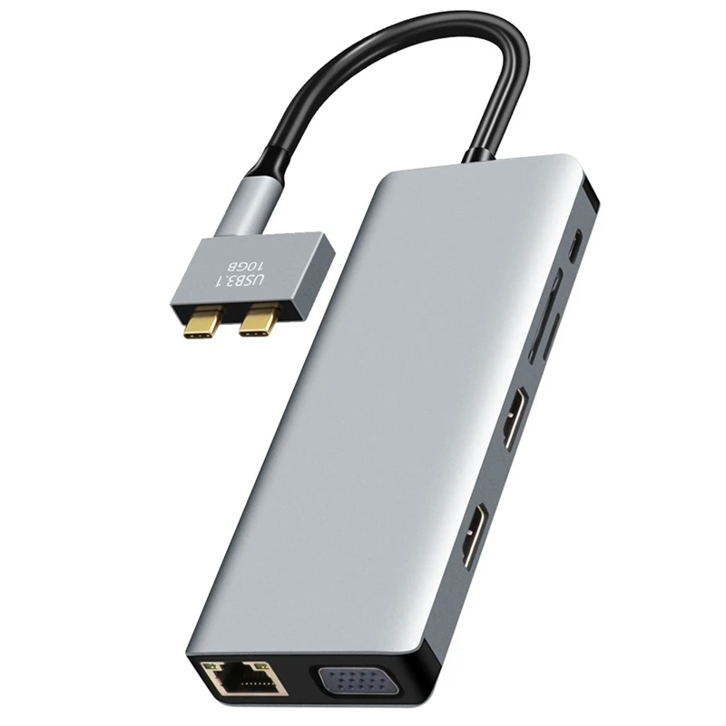 

Двойной монитор для Pro HDMI-совместимый адаптер, 13 в 1 USB C адаптеры для HDMI-совместимого модуля док-станции Dual USB C