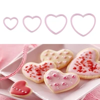 4pcsset cookie cutter heart shape biscuit maker pastry cutters plastic baking mould fondant sugarcraft mold bakeware