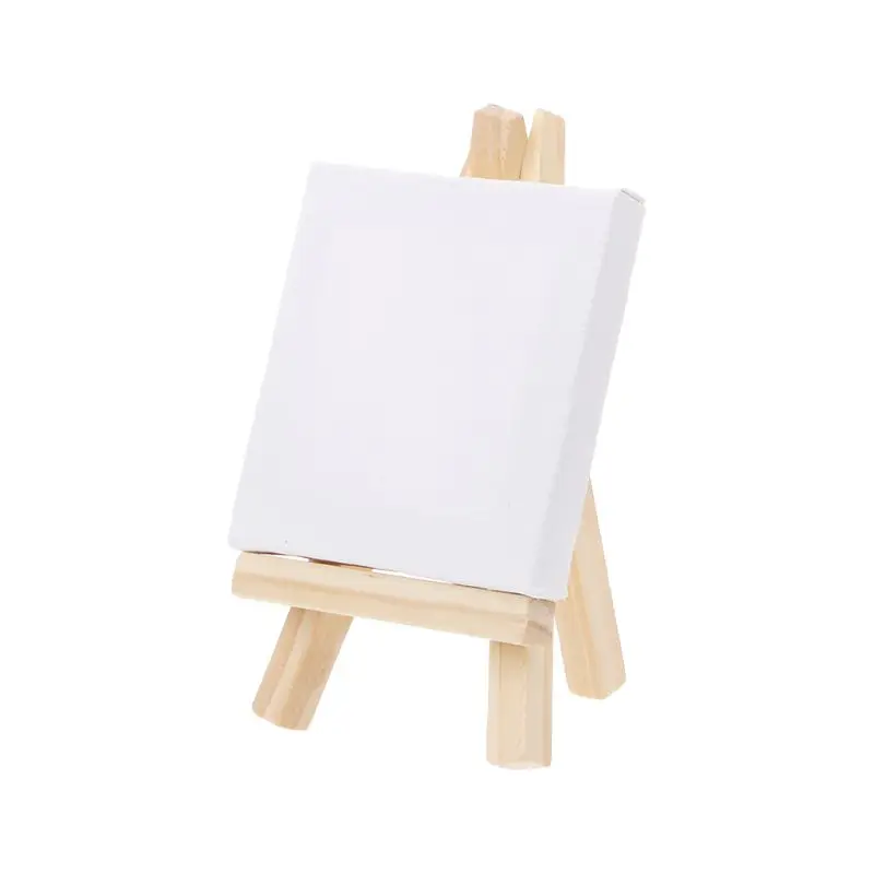 

2021 New Mini Canvas And Natural Wood Easel Set For Art Painting Drawing Craft Wedding Supply