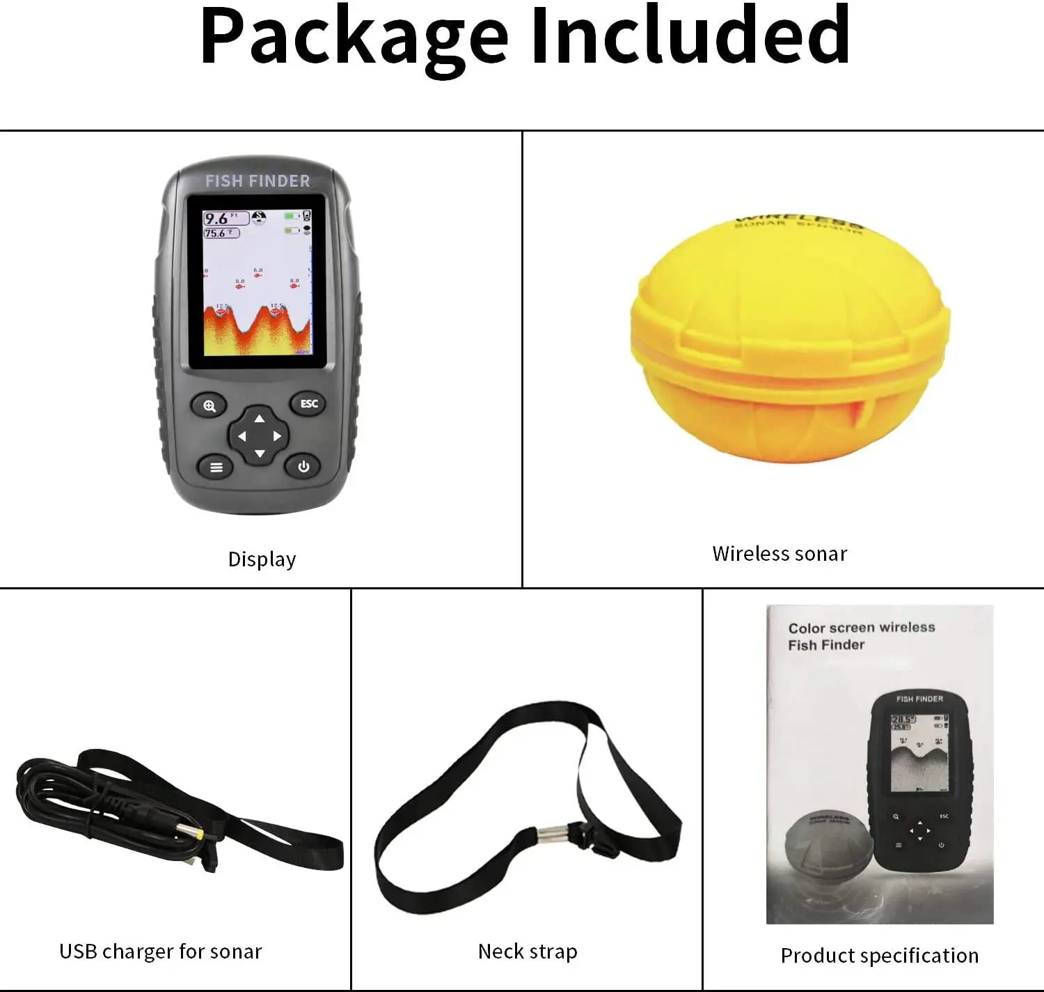 Улучшенный беспроводной эхолот рыболокатор портативный датчик с сигнализацией