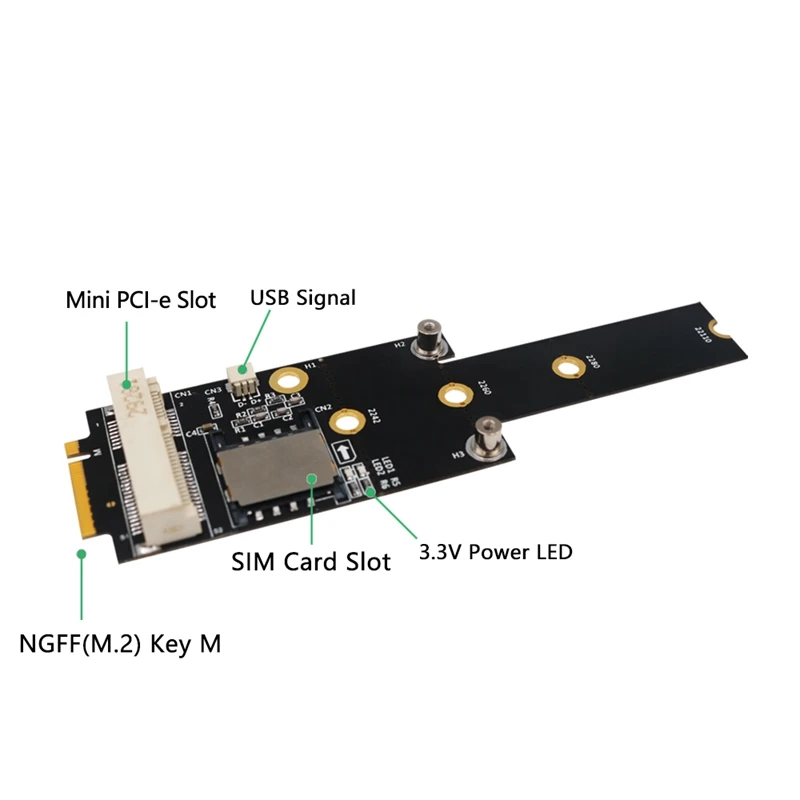 Mini PCI-E к M.2(NGFF) ключ M адаптер с слотом для sim-карты WiFi/WWAN/LTE модуля | Компьютеры и офис