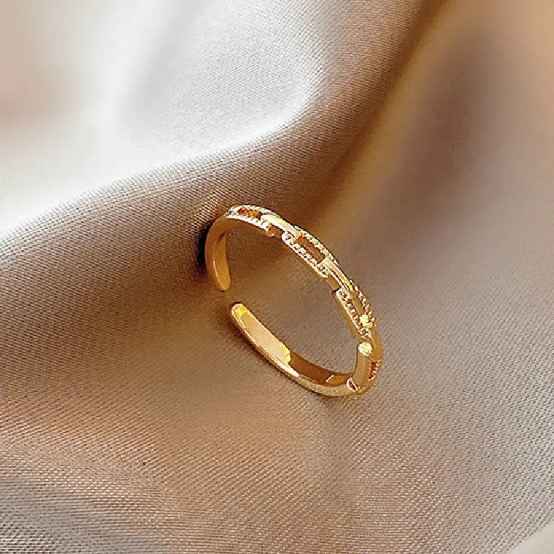 

Chain Wedding Adjustable Women's Ring Vintage Design Sense Rings 2021 Trend Jewelry for Women Korean Style Fashion Accessories