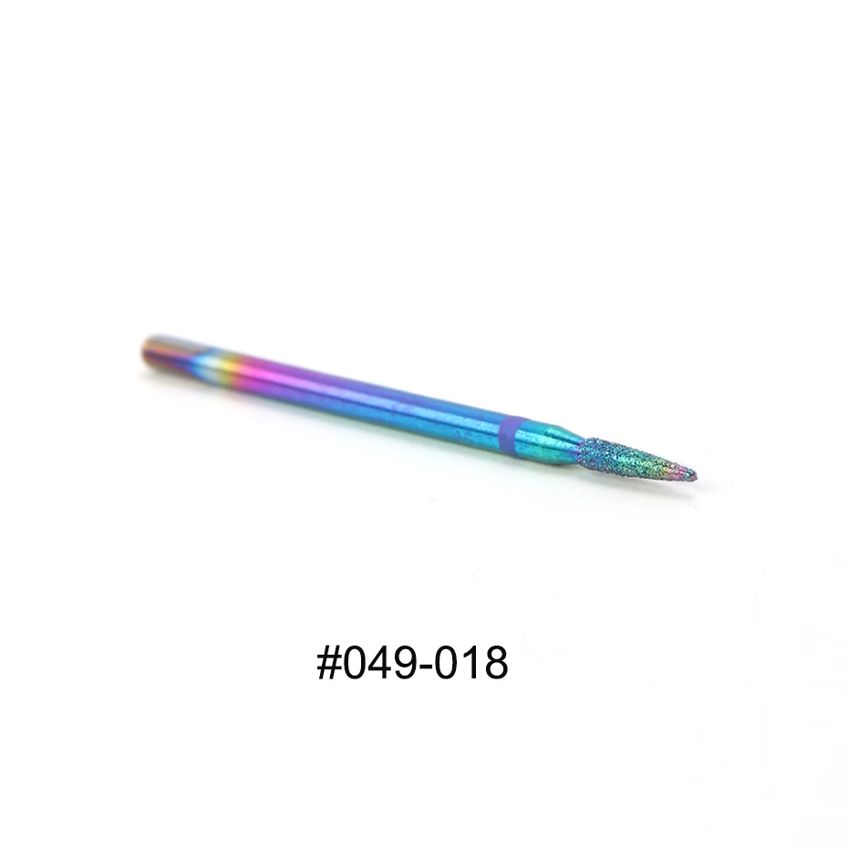 049-018 1 шт. радужные стальные сверла для ногтей, алмазные сверла, карбидные фрезы, электрические маникюрные сверла машины, аксессуары, инструмент BE1514 - Цвет: 049-018