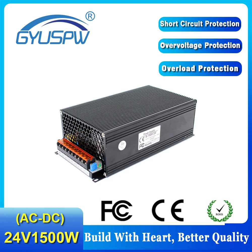 DC24V импульсный источник питания 62.5A 1500 Вт светодиодный трансформатор драйвера 110