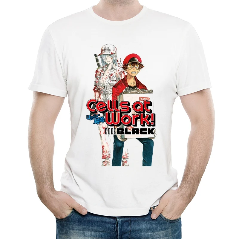 Футболка мужская белая с коротким рукавом и логотипом аниме|Мужские футболки| |