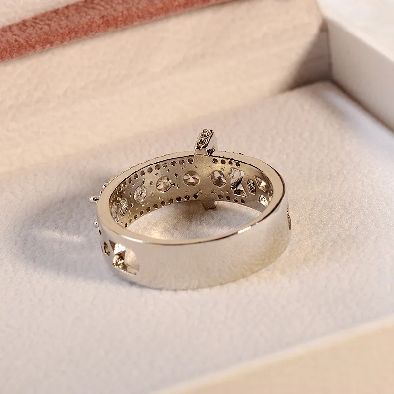 

Cubic Zirconia Finger Wedding Rings for Women Rose Gold Color Fashion Brand Christmas Day Gift