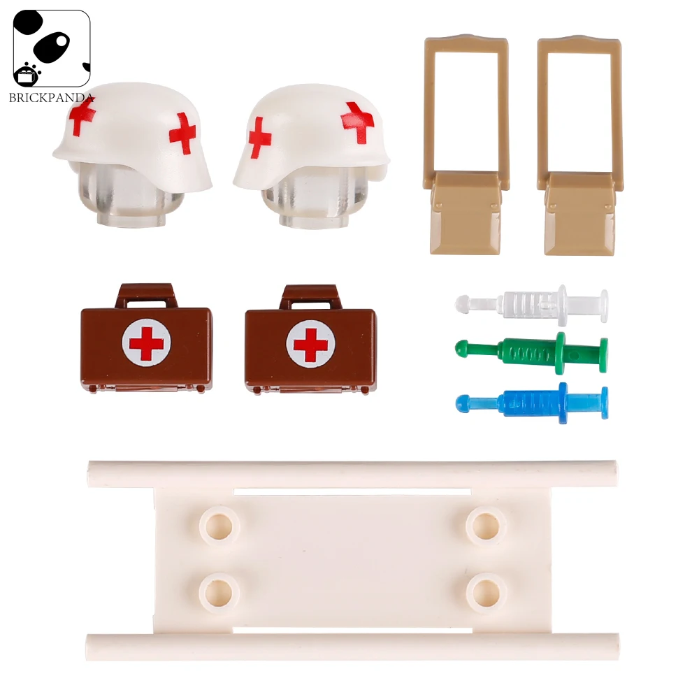 Детский шлем медицинские аксессуары WW2 конструктор Минифигурки в стиле милитари