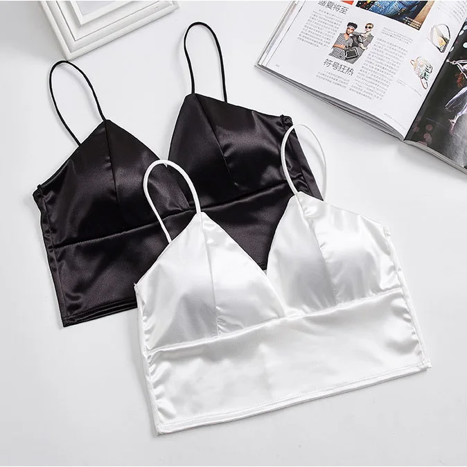 

Sleeping Brassiere Push Up Bras Sexy Lingerie Top Wireless Bra Top Sexy Women Sexy Strap Silk Smooth Plunge Bralette